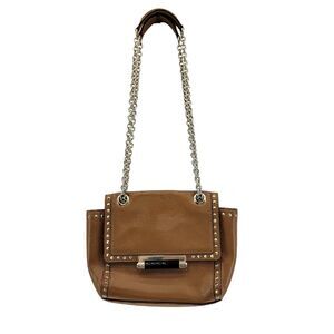 Diane Von Furstenberg Highline Chain Bag‎ Caramel Brown Leather Gold Tone